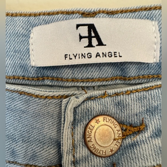Flying Angel Rhinestone High Waist Straight Leg Jeans- Size 5/27 - Picture 6 of 11